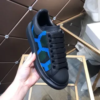 Alexander McQueen Oversized Sneaker Black Blue Green Knit Lifestyle Sneakers