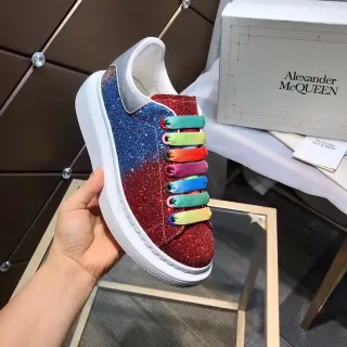 Alexander McQueen Oversized Sneaker Glitter Gradient Rainbow Lace Chunky Sneaker