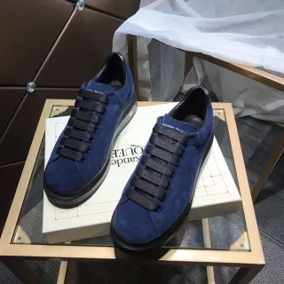 Alexander McQueen Oversized Sneaker Navy Blue Suede Lifestyle Sneakers