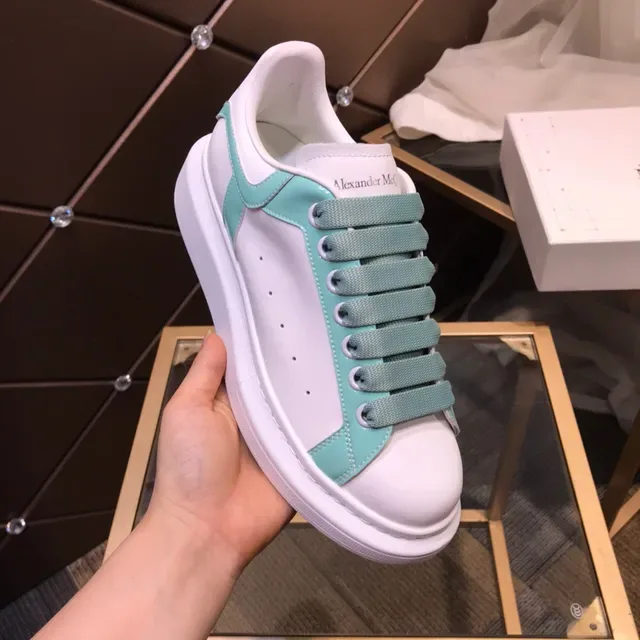 Alexander McQueen Oversized Sneaker White and Mint Green Lifestyle Sneakers 2