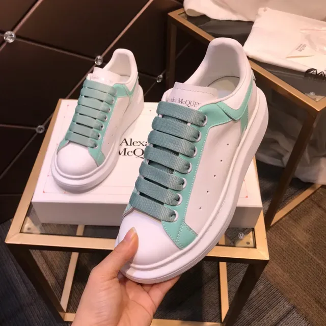 Alexander McQueen Oversized Sneaker White and Mint Green Lifestyle Sneakers 3