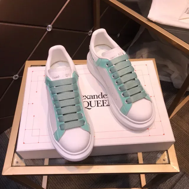 Alexander McQueen Oversized Sneaker White and Mint Green Lifestyle Sneakers 7