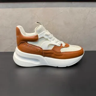 Alexander McQueen Oversized Sneaker White and Tan Chunky Sneakers