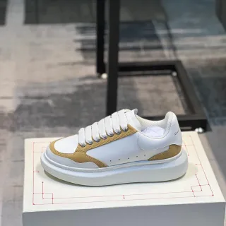 Alexander McQueen Oversized Sneaker White and Tan Lifestyle Sneakers