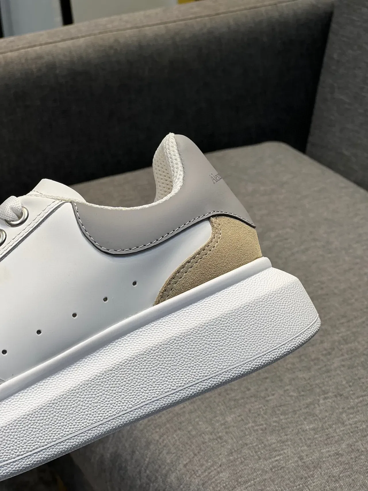 Alexander McQueen Oversized Sneaker White Beige Gray Lifestyle Sneakers 3