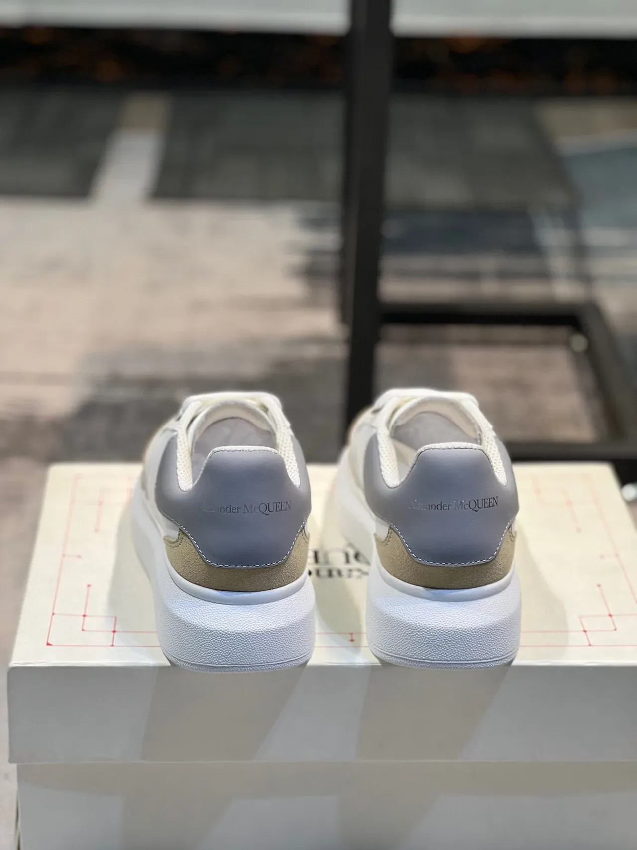 Alexander McQueen Oversized Sneaker White Beige Gray Lifestyle Sneakers 9