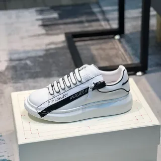 Alexander McQueen Oversized Sneaker White Black Tape Detail Lifestyle Sneakers