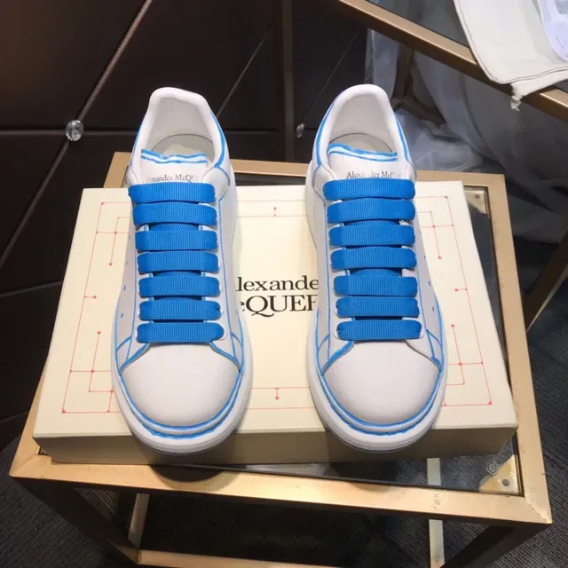 Alexander McQueen Zapatillas Oversized Blanco Azul Suela Costura Contraste Lifestyle Sneakers 9