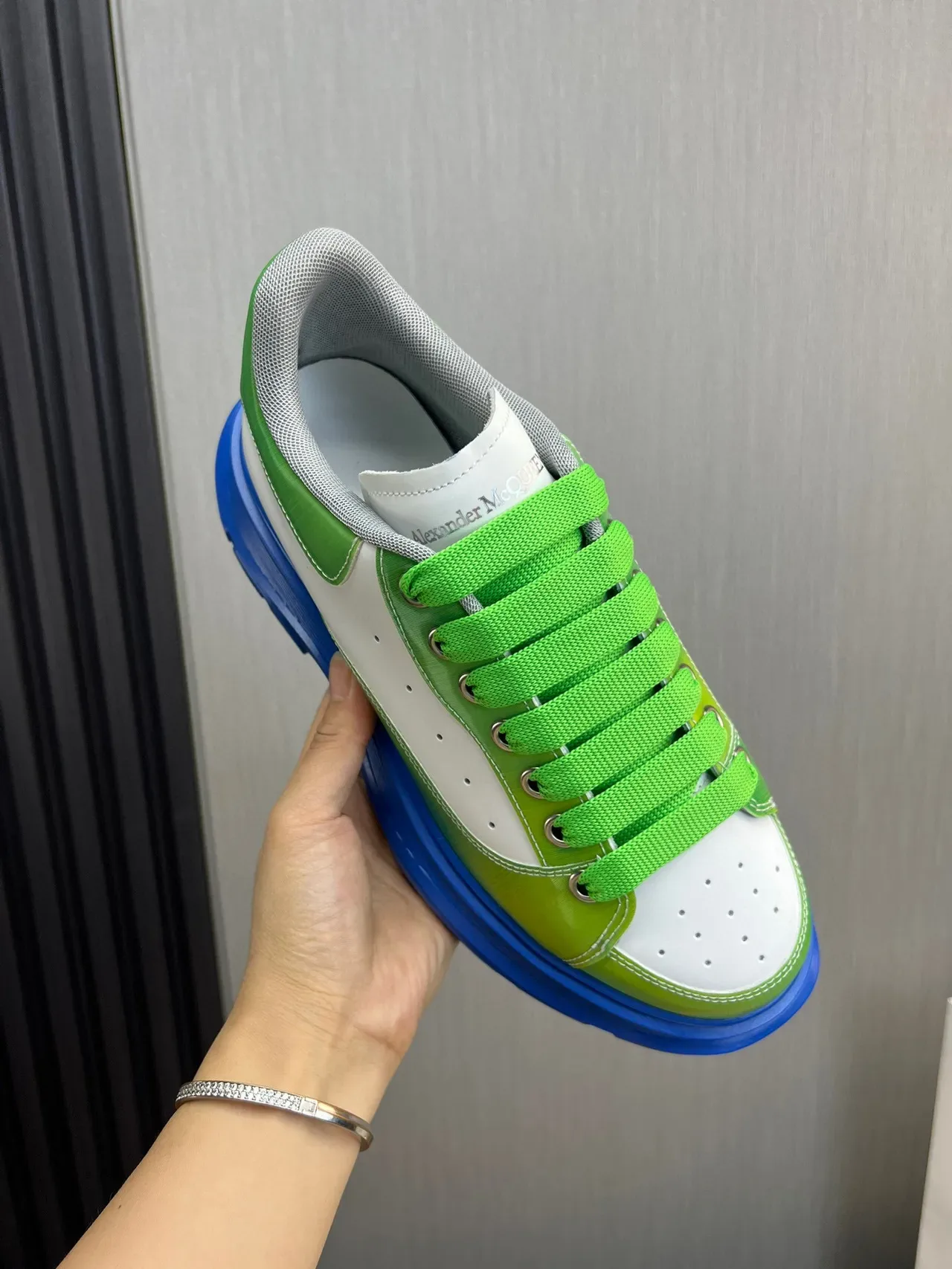 Alexander McQueen Oversized Sneaker White Green Blue Chunky Sneakers 3