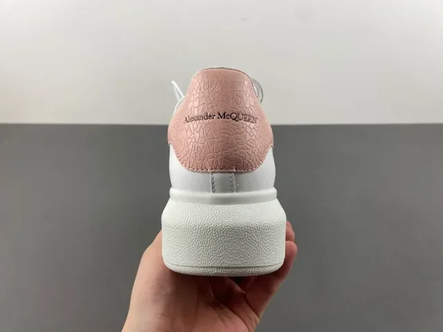 Alexander McQueen Oversized Sneaker White Pink Platform Sole Leather Upper Lifestyle Sneakers 4