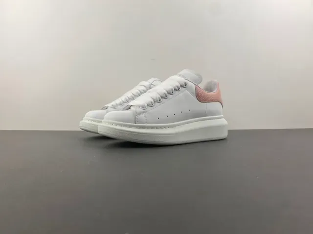 Alexander McQueen Oversized Sneaker White Pink Platform Sole Leather Upper Lifestyle Sneakers 10