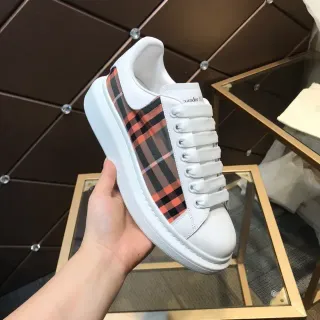 Alexander McQueen Oversized Sneaker White Plaid Side Panel Lifestyle Sneakers