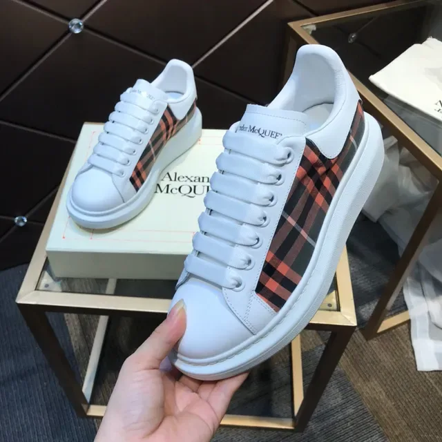 Alexander McQueen Oversized Sneaker White Plaid Side Panel Lifestyle Sneakers 3