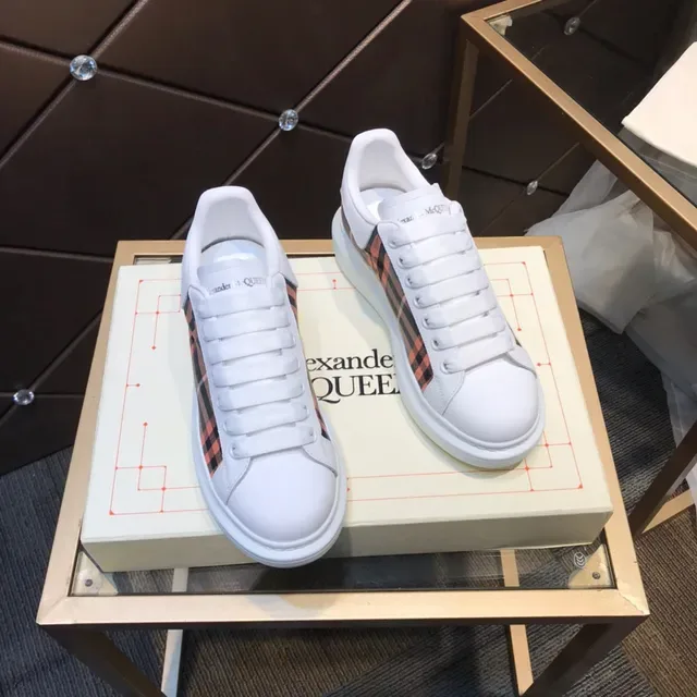 Alexander McQueen Oversized Sneaker White Plaid Side Panel Lifestyle Sneakers 6