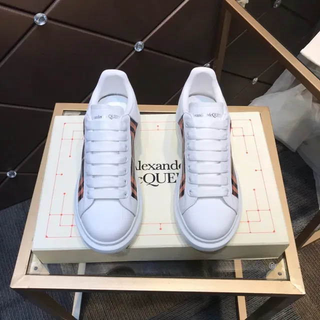 Alexander McQueen Oversized Sneaker White Plaid Side Panel Lifestyle Sneakers 7