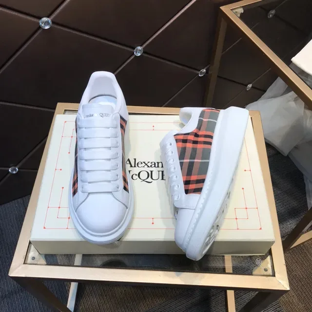 Alexander McQueen Oversized Sneaker White Plaid Side Panel Lifestyle Sneakers 8