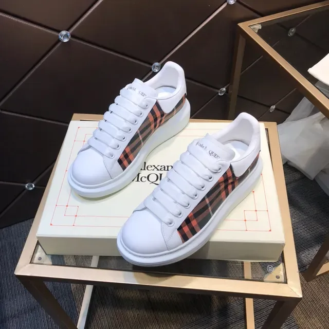 Alexander McQueen Oversized Sneaker White Plaid Side Panel Lifestyle Sneakers 9