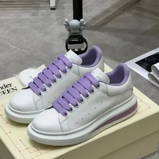 Alexander McQueen Oversized Sneaker White Purple Sole Perforated Toe Lifestyle Sneakers