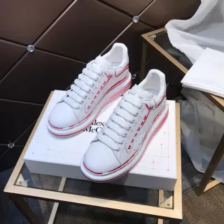 Alexander McQueen Oversized Sneaker White Red Silhouette Embroidered Motifs Lifestyle Sneakers