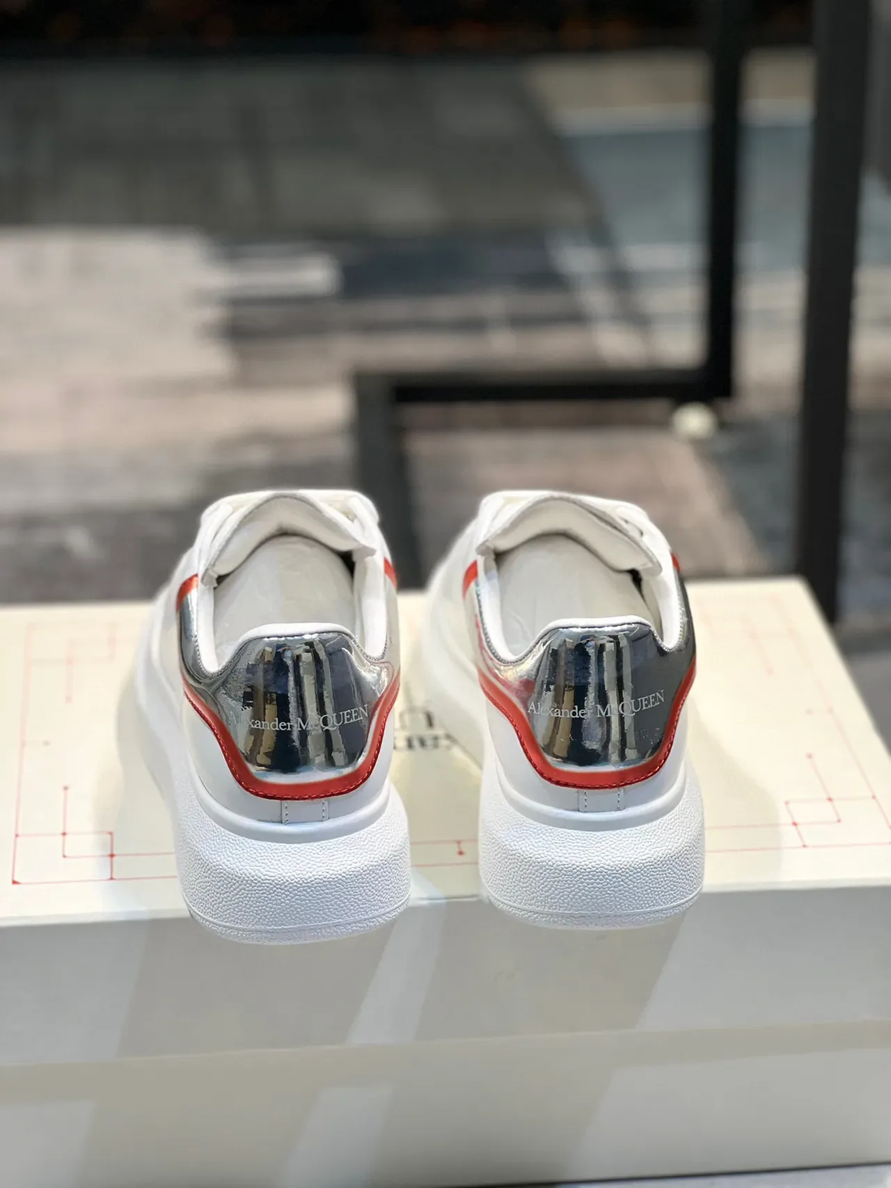 Alexander McQueen Oversized Sneaker White Red Silver Lifestyle Sneakers 2