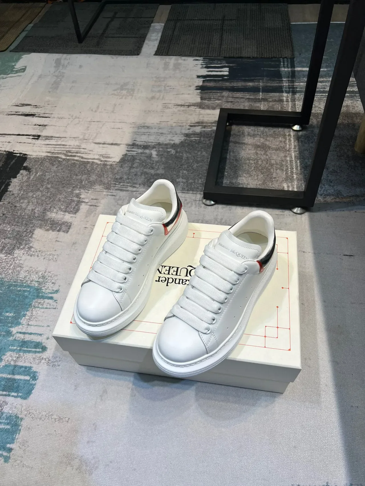 Alexander McQueen Oversized Sneaker White Red Silver Lifestyle Sneakers 5