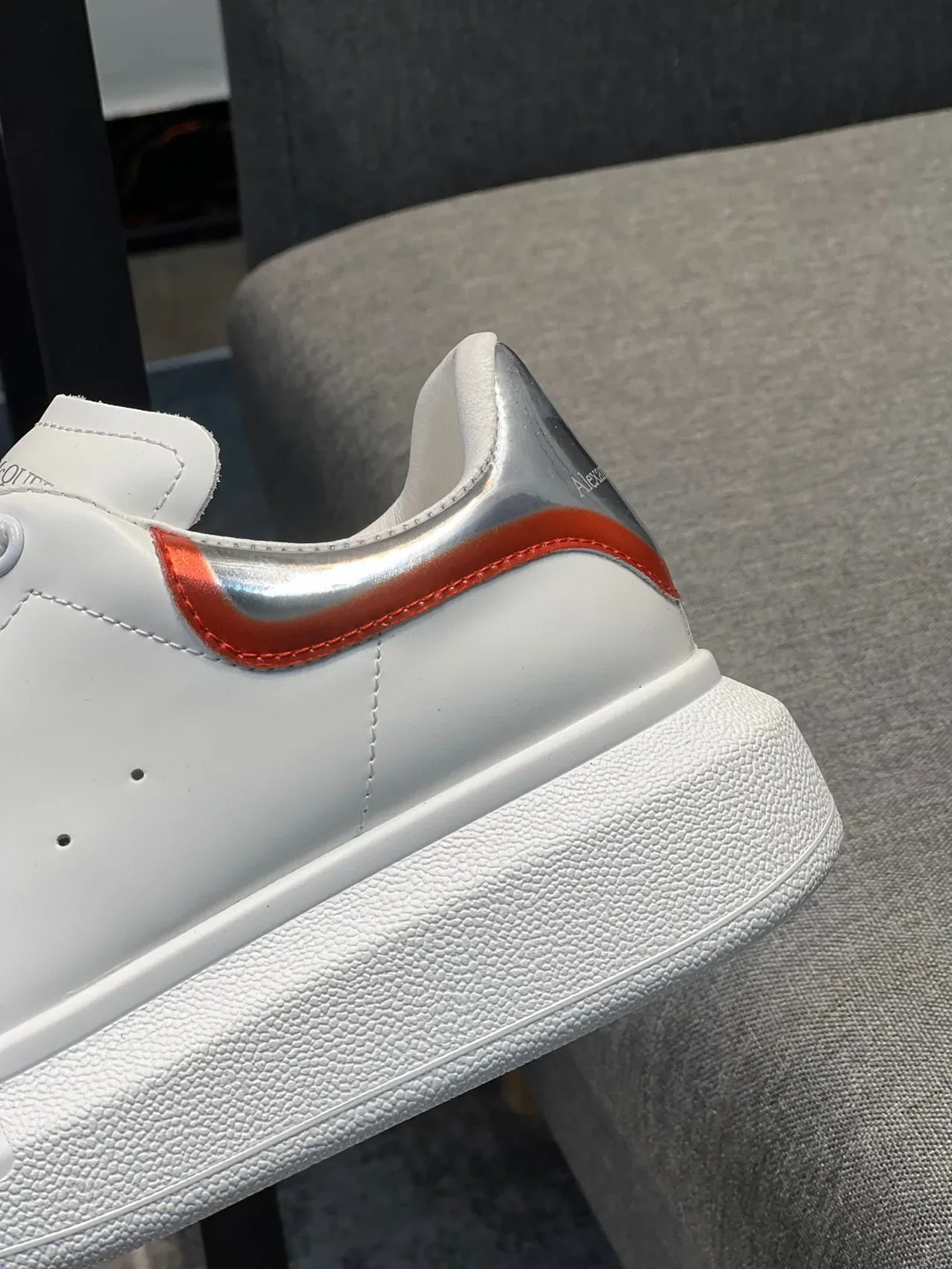 Alexander McQueen Oversized Sneaker White Red Silver Lifestyle Sneakers 8