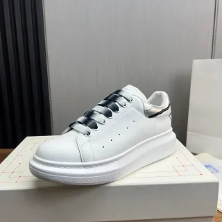 Alexander McQueen Oversized Sneaker White Silver Platform Sole Smooth Leather Upper Lifestyle Sneakers