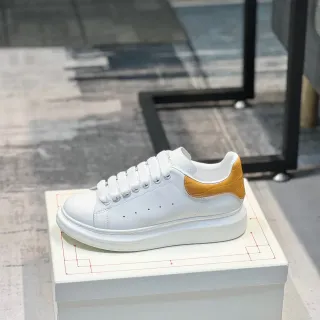 Alexander McQueen Oversized Sneaker White Yellow Platform Sole Leather Upper Lifestyle Sneakers