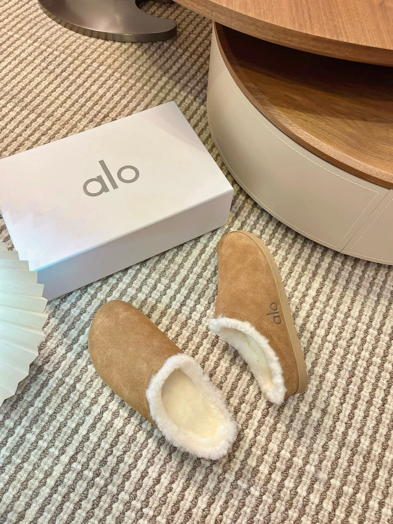 Alo Tan Suede Shearling-Lined Slipper 2