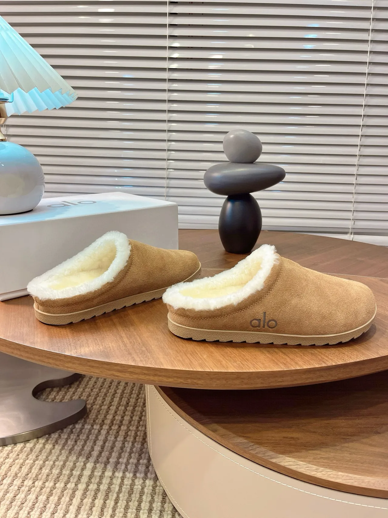 Alo Tan Suede Shearling-Lined Slipper 3