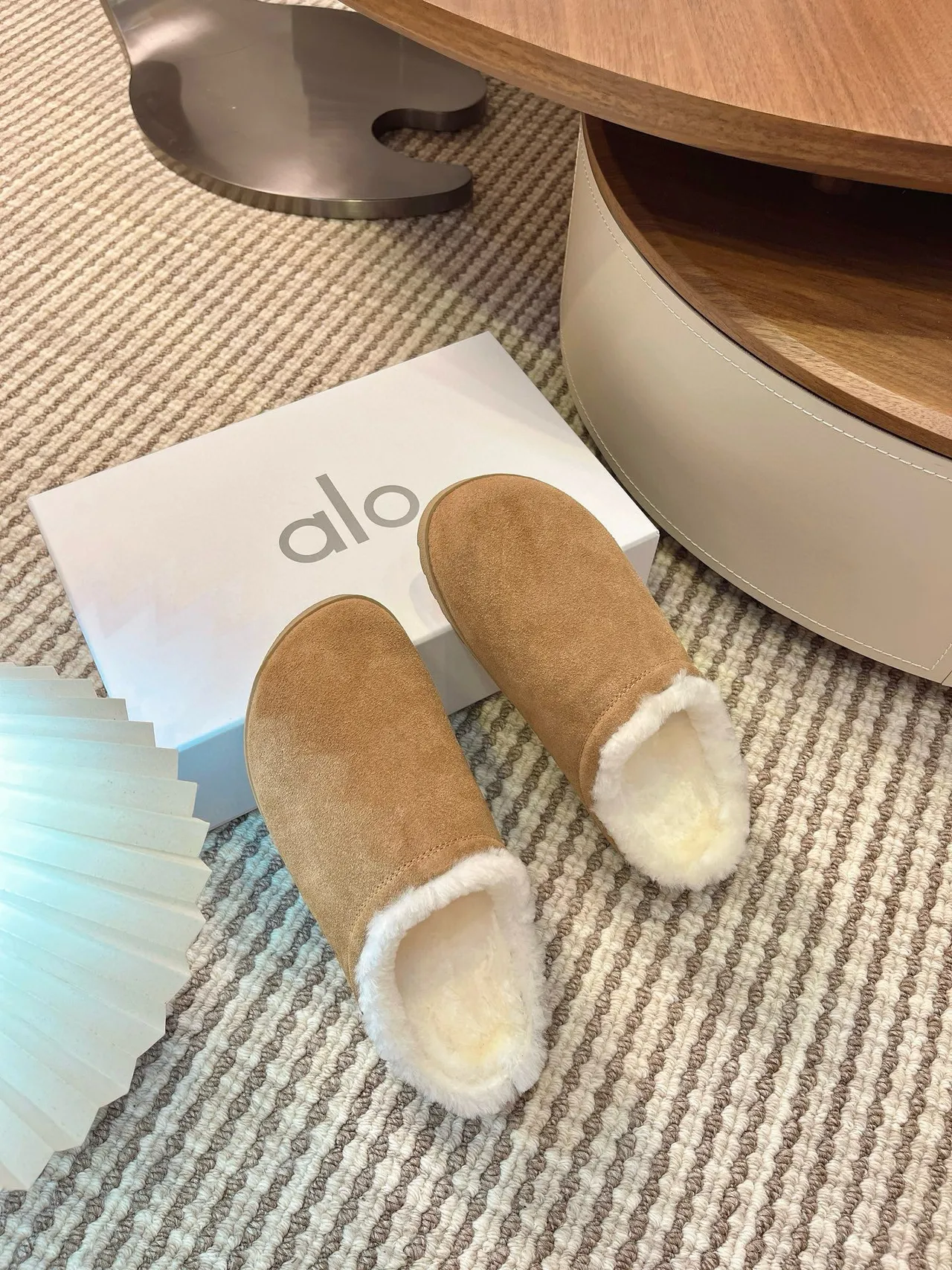 Alo Tan Suede Shearling-Lined Slipper 4