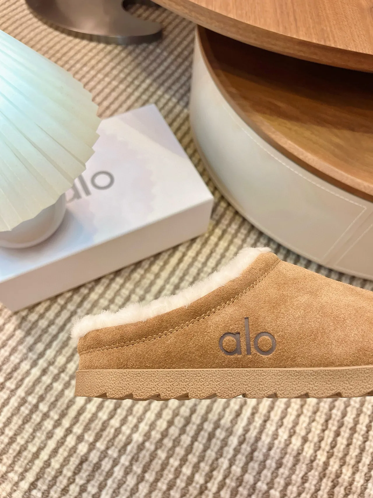 Alo Tan Suede Shearling-Lined Slipper 5
