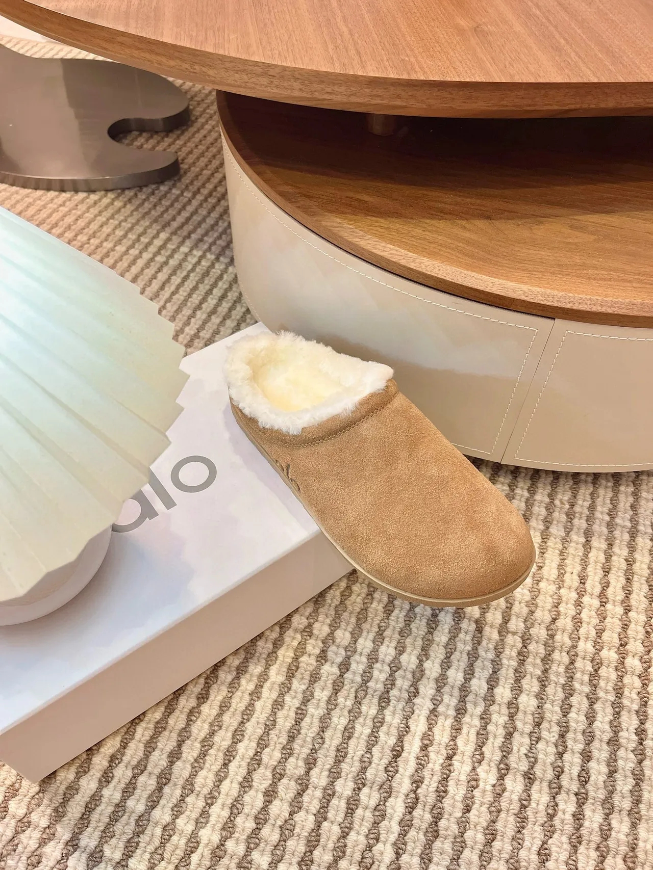 Alo Tan Suede Shearling-Lined Slipper 6