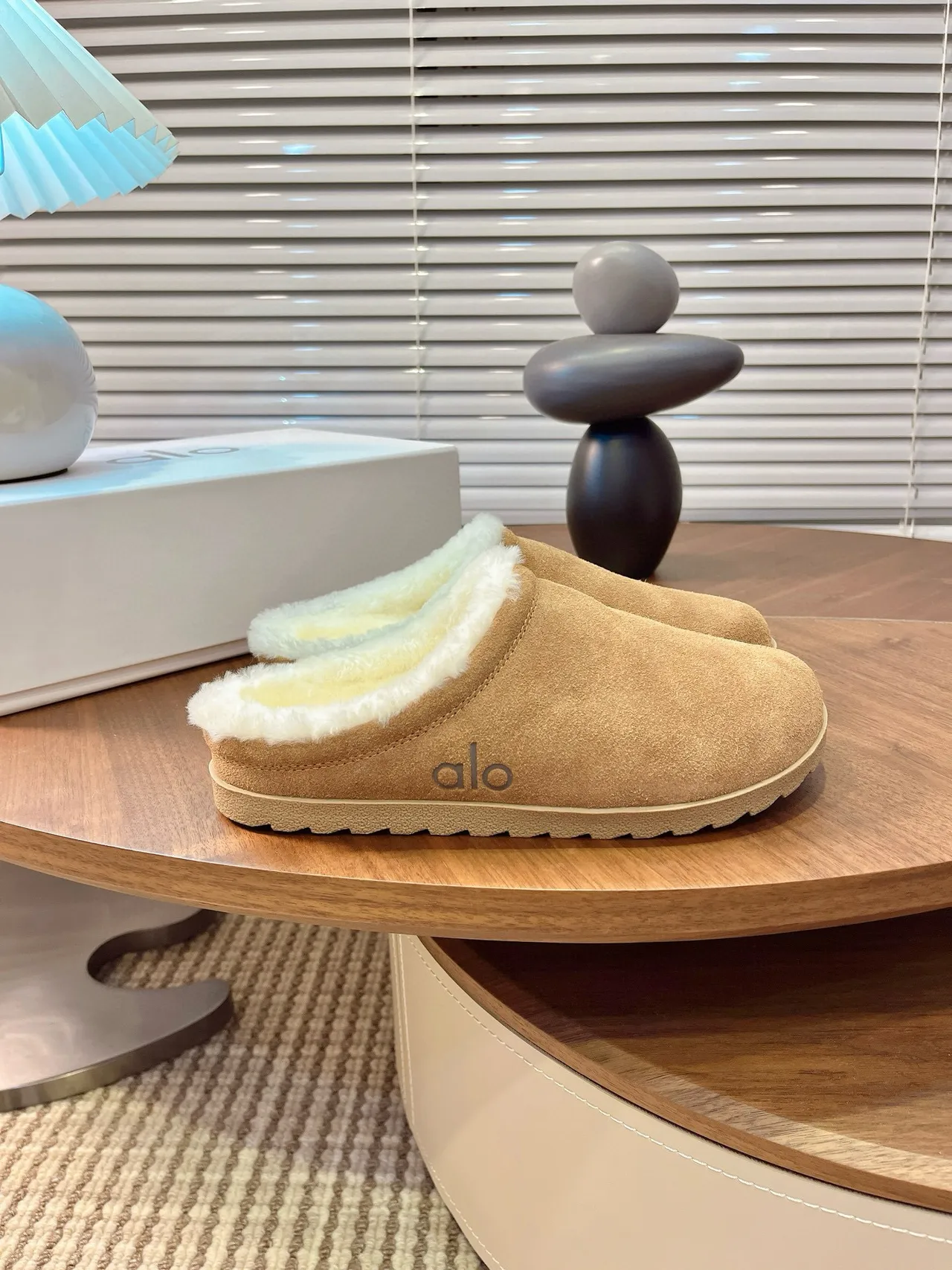 Alo Tan Suede Shearling-Lined Slipper 7