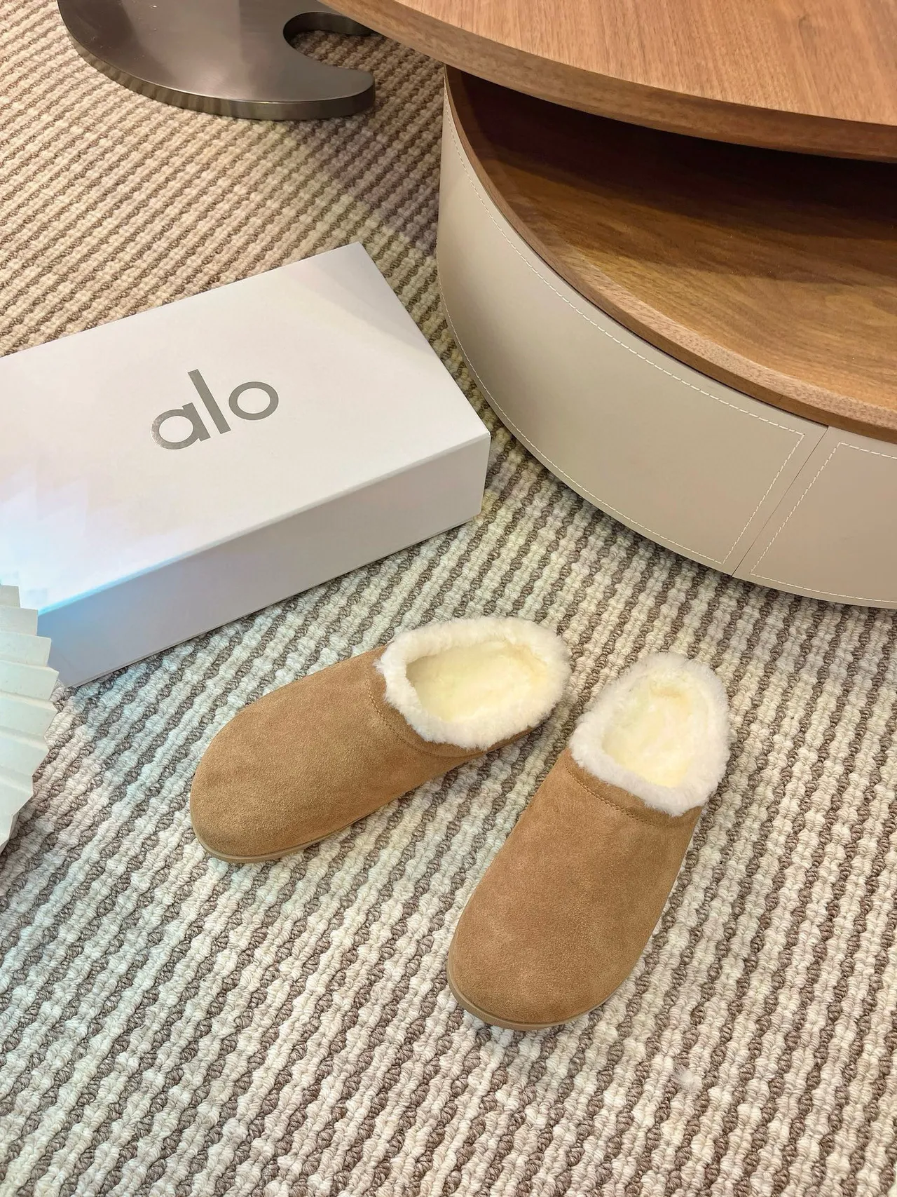 Alo Tan Suede Shearling-Lined Slipper 8