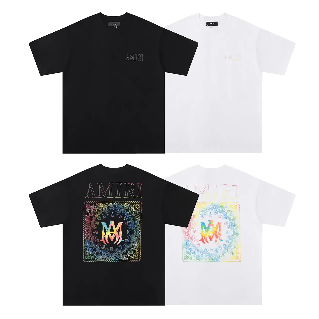 Amiri Bandana Print Rainbow Gradient T-Shirt 6