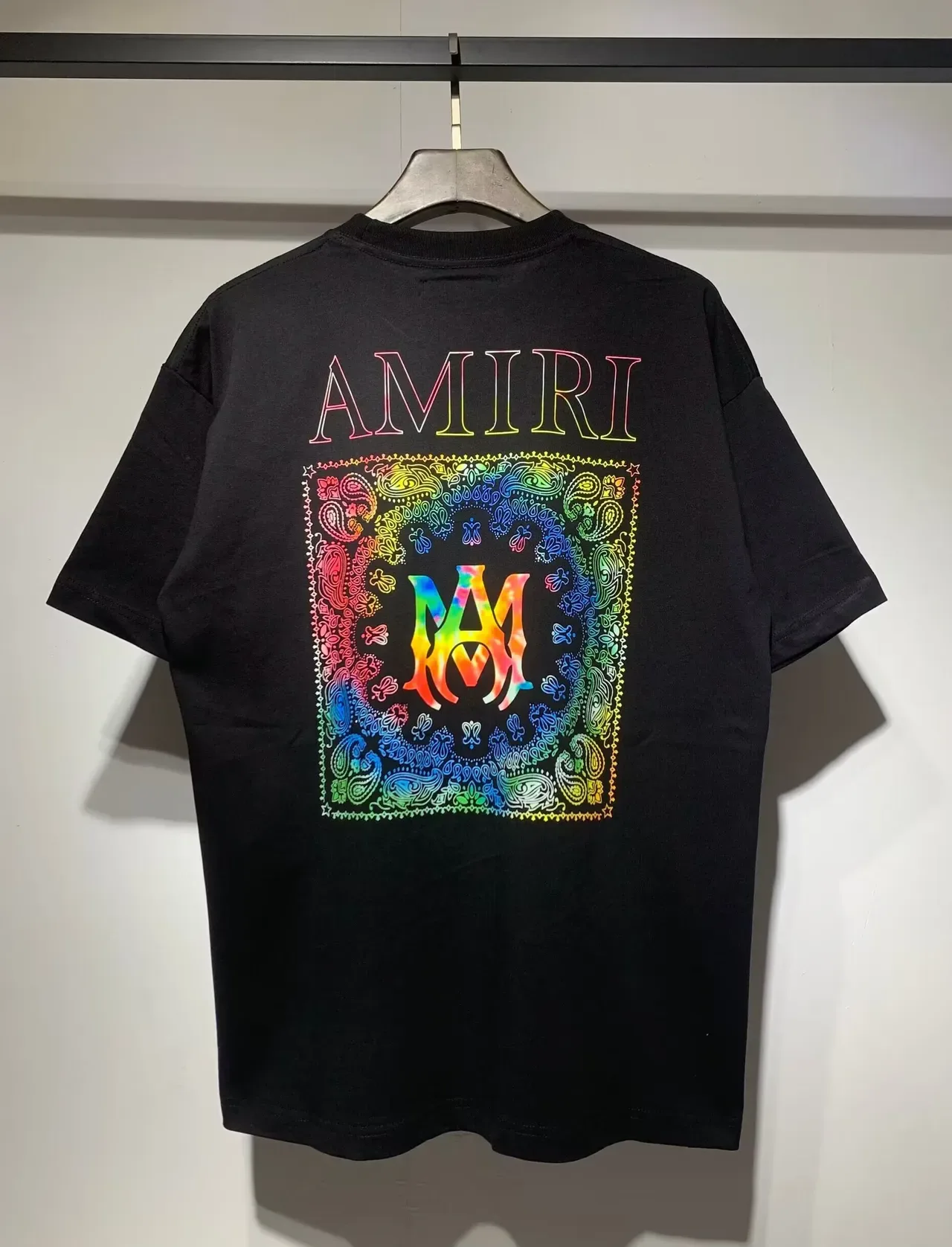 Amiri Bandana Print Rainbow Gradient T-Shirt 8