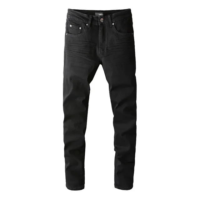 Amiri Black Washed Slim-Straight Jeans 10