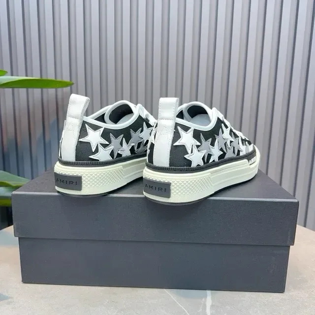 Amiri Chaussures Lifestyle Noir Blanc Brodées aux Étoiles avec Semelle de Plateforme Supérieure 3