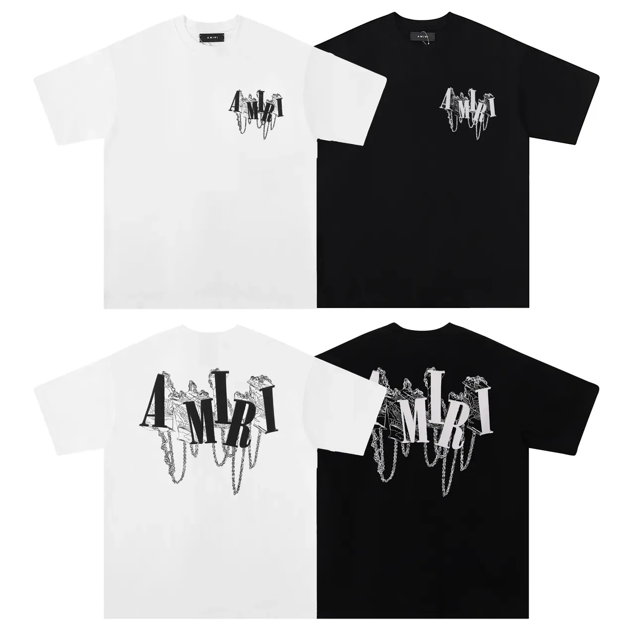 Amiri Graphic Logo Chain Motif Oversized T-Shirt 6