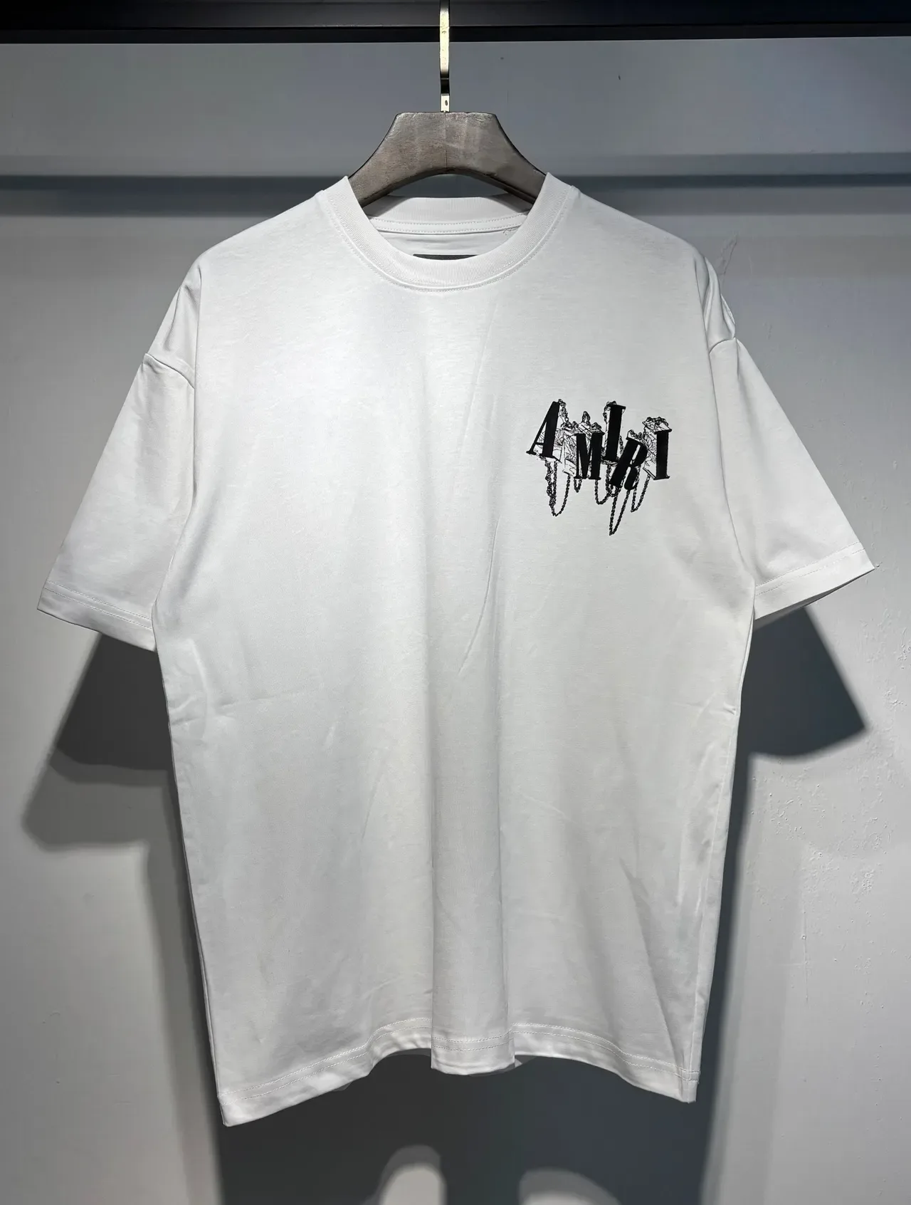 Amiri Graphic Logo Chain Motif Oversized T-Shirt 11