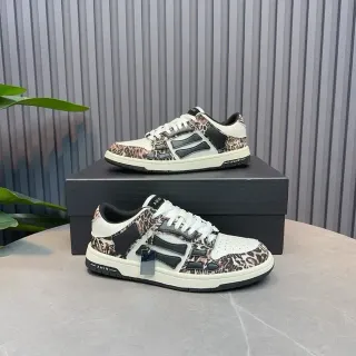 Amiri MA Court Leopard-Print Black and White Lifestyle Sneakers