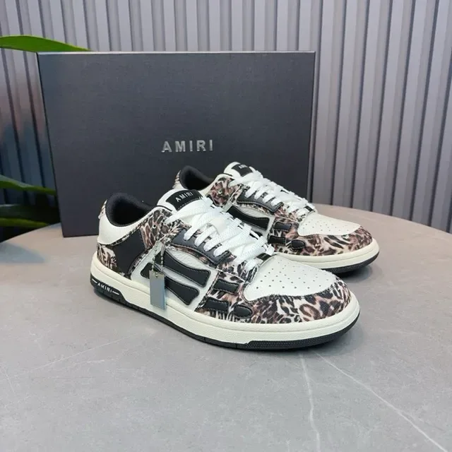 Amiri MA Court sneakers de style de vie noir et blanc à l'impression léopard 2