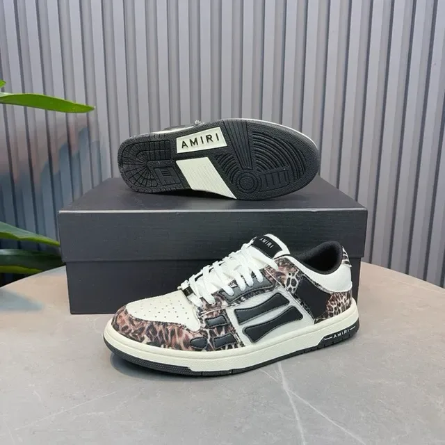 Amiri MA Court sneakers de style de vie noir et blanc à l'impression léopard 9