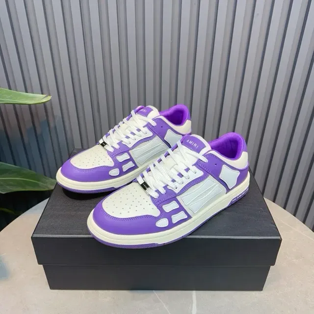Amiri MA Court Sneakers Lifestyle Violet et Blanc 5