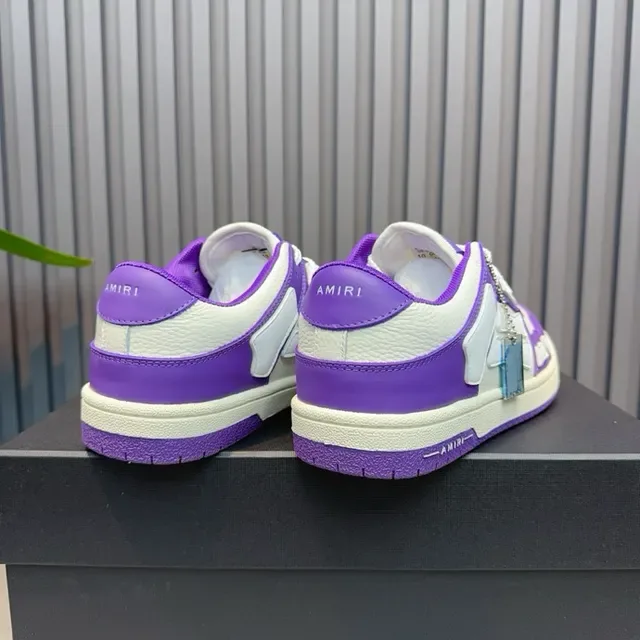 Amiri MA Court Sneakers Lifestyle Violet et Blanc 8