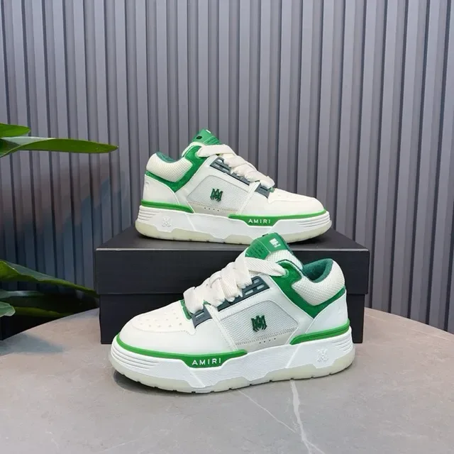Amiri MA Court White and Green Lifestyle Sneakers 4