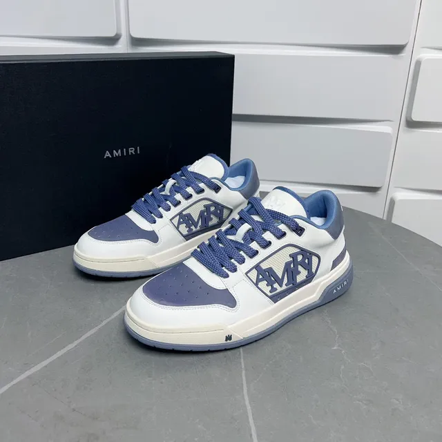 Amiri MA Court White and Periwinkle Lifestyle Sneakers 2