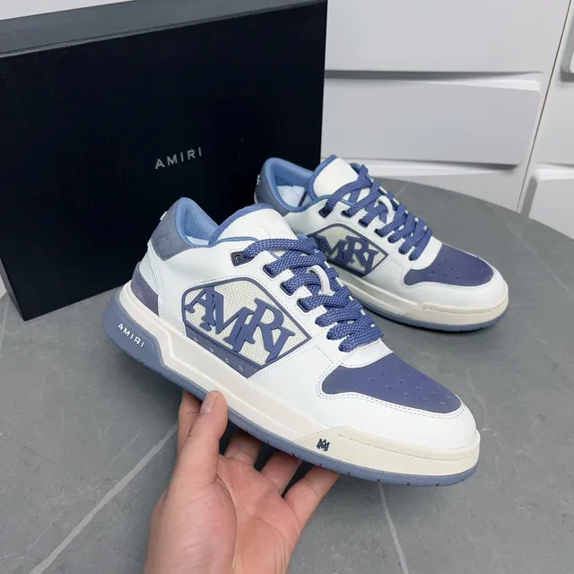 Amiri MA Court White and Periwinkle Lifestyle Sneakers 3
