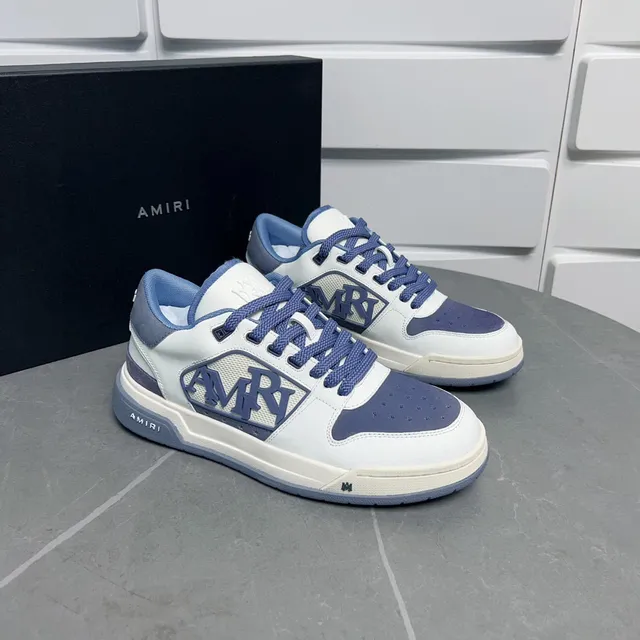 Amiri MA Court White and Periwinkle Lifestyle Sneakers 4